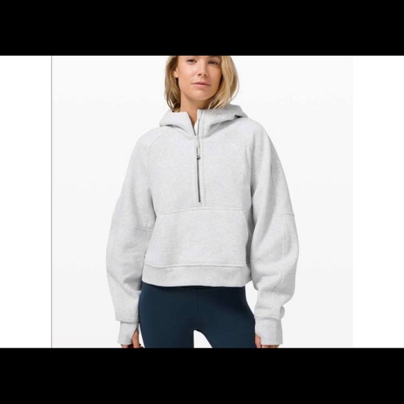 lululemon athletica Jackets & Blazers - ISO- heather grey 1/2 zip scuba hoodie in size XS